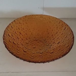 Vintage Depression gold color bubble glass bowl